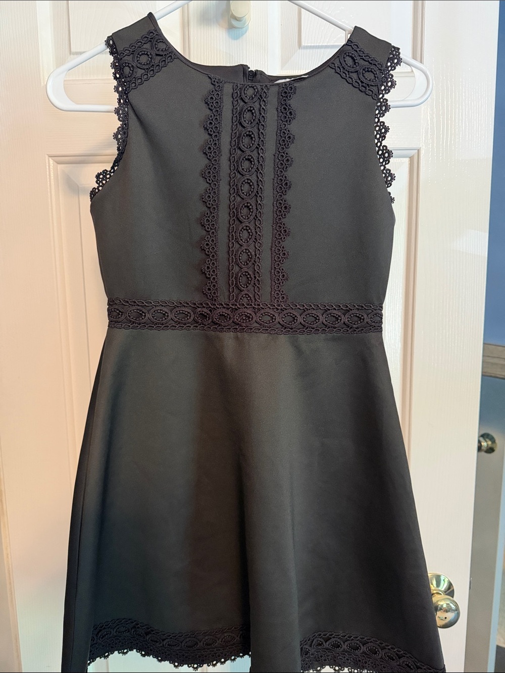 Rare Editions Black Lace-Trim Sleeveless Dress